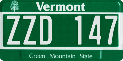 VT license plate ZZD147