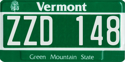 VT license plate ZZD148