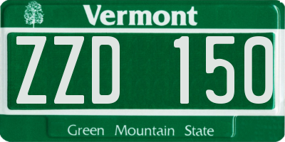 VT license plate ZZD150
