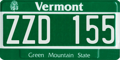 VT license plate ZZD155