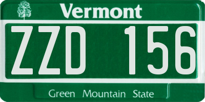 VT license plate ZZD156