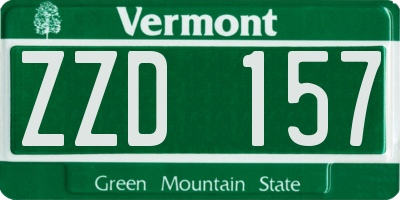 VT license plate ZZD157