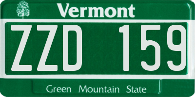 VT license plate ZZD159