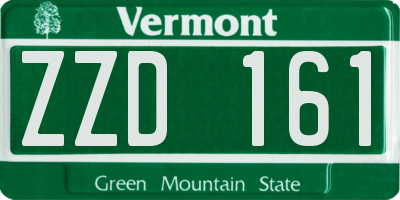 VT license plate ZZD161