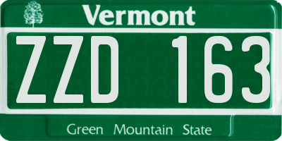 VT license plate ZZD163