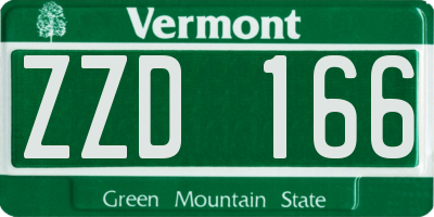 VT license plate ZZD166