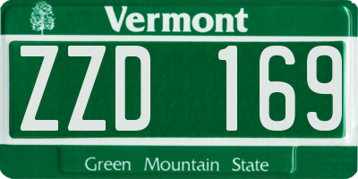 VT license plate ZZD169