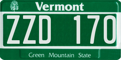 VT license plate ZZD170