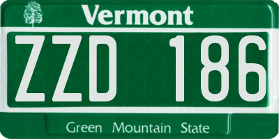 VT license plate ZZD186