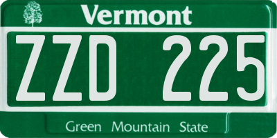 VT license plate ZZD225