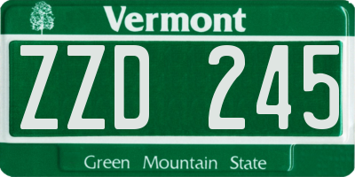 VT license plate ZZD245