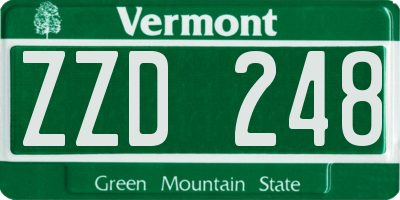 VT license plate ZZD248