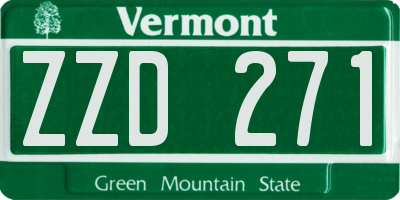 VT license plate ZZD271