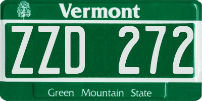 VT license plate ZZD272