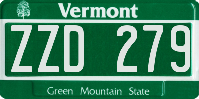 VT license plate ZZD279
