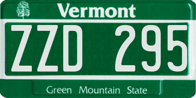 VT license plate ZZD295