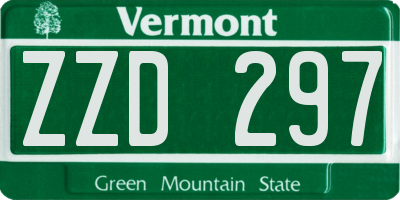 VT license plate ZZD297