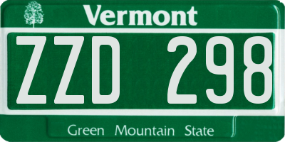 VT license plate ZZD298