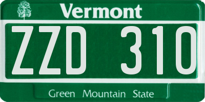 VT license plate ZZD310