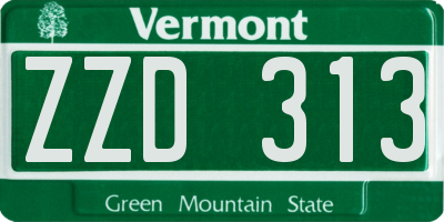 VT license plate ZZD313