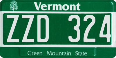 VT license plate ZZD324