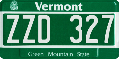 VT license plate ZZD327