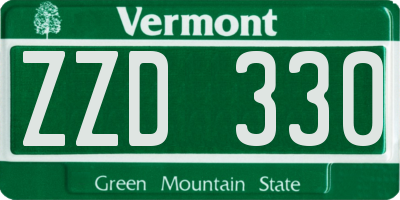 VT license plate ZZD330