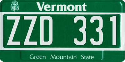 VT license plate ZZD331