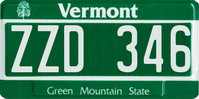 VT license plate ZZD346