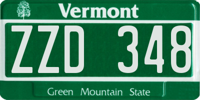 VT license plate ZZD348