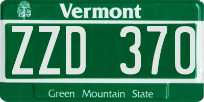 VT license plate ZZD370