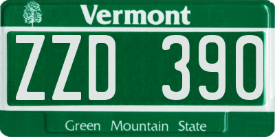 VT license plate ZZD390