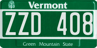 VT license plate ZZD408