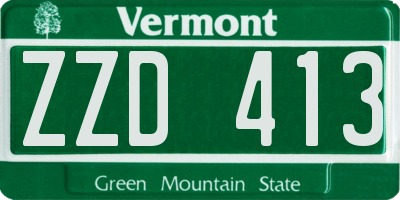 VT license plate ZZD413