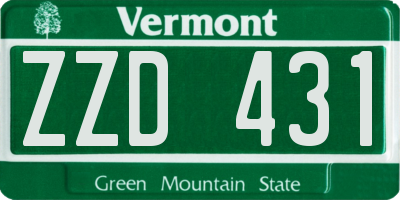 VT license plate ZZD431