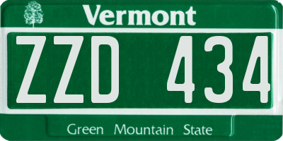 VT license plate ZZD434