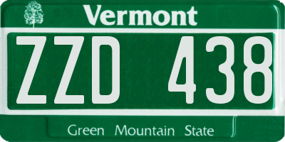 VT license plate ZZD438