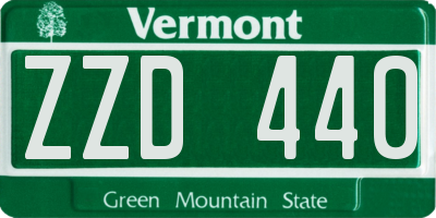 VT license plate ZZD440
