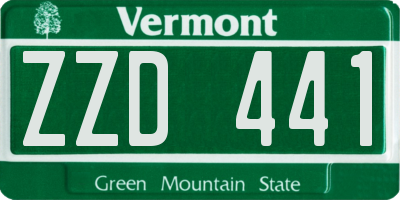 VT license plate ZZD441