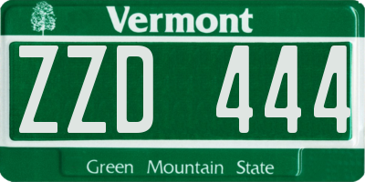 VT license plate ZZD444