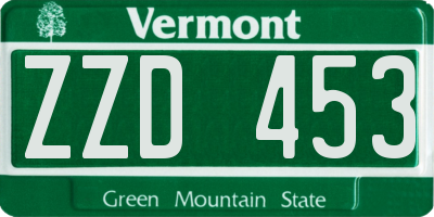 VT license plate ZZD453