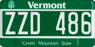 VT license plate ZZD486