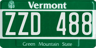 VT license plate ZZD488