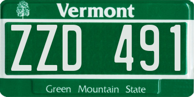 VT license plate ZZD491