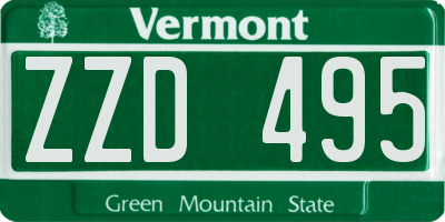 VT license plate ZZD495