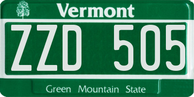 VT license plate ZZD505