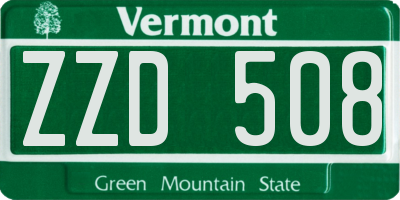 VT license plate ZZD508
