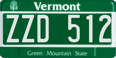 VT license plate ZZD512