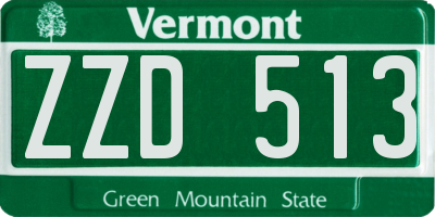 VT license plate ZZD513