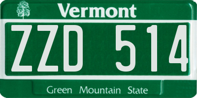 VT license plate ZZD514